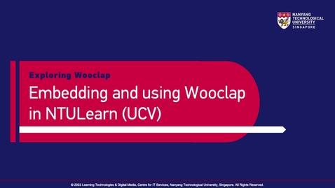 Thumbnail for Embedding and Using Wooclap in NTULearn (UCV)