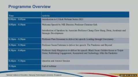 Thumbnail for CJ Koh Professorship Webinar 2021