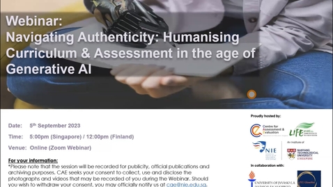 Thumbnail for [Webinar] Navigating Authenticity: Humanising Curriculum &amp; Assessment in the age of Generative AI