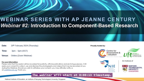 Thumbnail for [Webinar series] Introduction to Component-Based Research