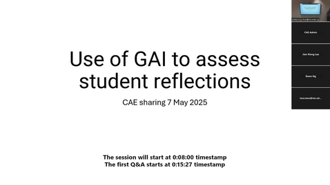 Thumbnail for [Faculty Sharing series] Innovative Use of GAI for Assessing Student Reflections 