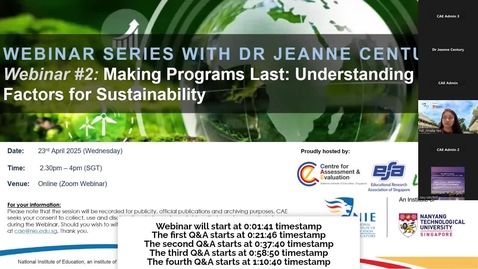 Thumbnail for [Webinar Series] Making Programs Last: Understanding Key Factors for Sustainability (23 April 2025)