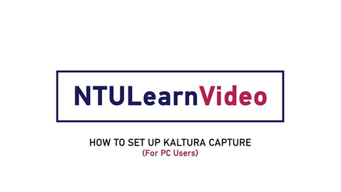 Thumbnail for How to set up Kaltura Capture (PC)